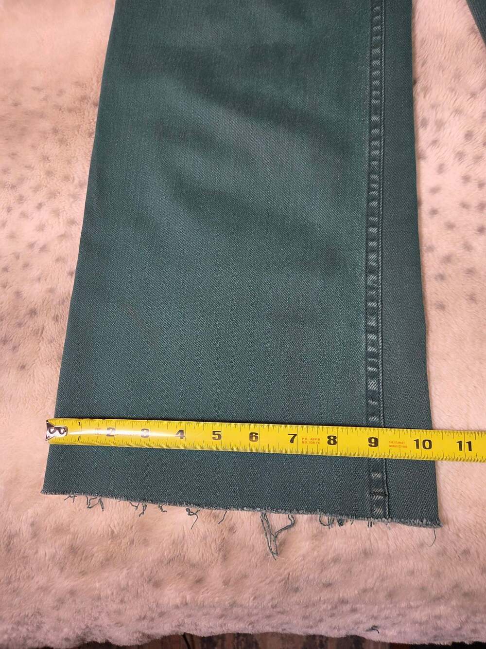 Miou Muse Olive Green High Rise Wide Leg‎ Raw Hem Pants Size Small - Picture 8 of 9